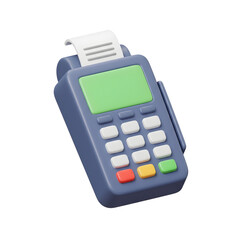 Point of Sale Terminal 3d rendered, isolated on transparent background
