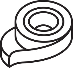 Hook & Loop Tape line art vector on a white background