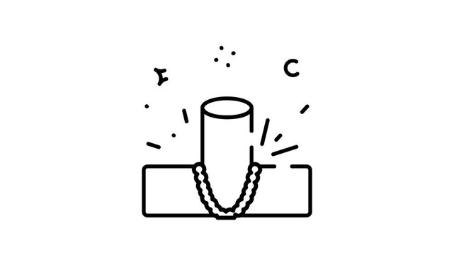 Welding process animation with dynamic movement and industrial construction visuals