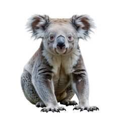 Obraz premium Cute Australian Koala Sitting Isolated on White 