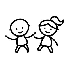 boy and girl cartoon illustration