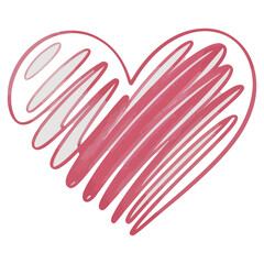 Obraz premium heart scribbled design transparent png vector