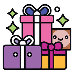 Gift Box Line Icons Collection