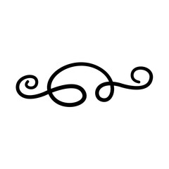 Vintage Flourish Swirl Ornament for Calligraphy Design, Line flourish swirl vector calligraphy ornament element. Vector Illustration