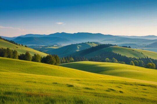 landscape with mountains and blue sky