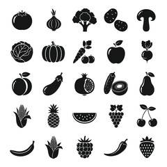 Art of collection of fresh fruits and vegetables isolated on white background, showcasing a variety of healthy food options for a balanced diet
