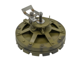 Military Anti-Tank Mine Isolated on White Background
