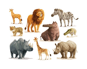 Naklejka premium wild animals collection