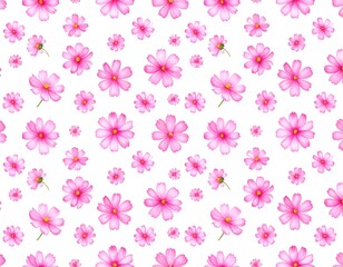Pink cosmos flowers patterned background