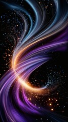 Obraz premium Abstract light streams with vibrant hues swirling in a cosmic dance.