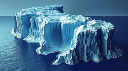 Majestic Iceberg in the Vast Ocean: A Breathtaking Glacial Landscape