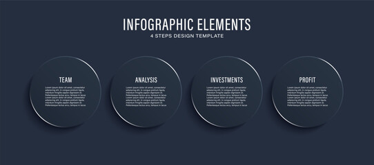 Modern infographic template design. Dark infographic layout with space for text.