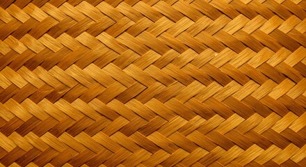 Detailed Closeup of Rattan Woven Pattern in Warm Brown Tones for Interior Design or Craft Projects