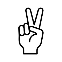 Fototapeta premium Vector graphic of a hand showing the peace sign victory gesture symbol for graphics and creative projects