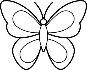 butterfly icon outline vector illustration on transparent background