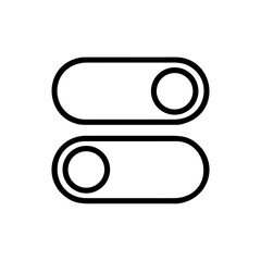 On off toggle switch button vector icon illustration for user interface design and mobile app development