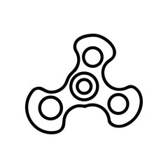 Fidget spinner outline vector graphic illustration for stress relief and focus toy design element tool art drawing