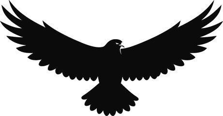 simple silhouette flying eagle hawk falcon logo design template illustration inspiration  