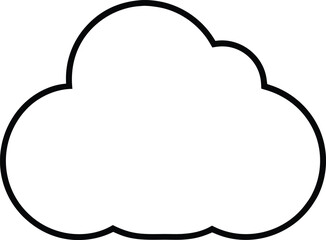 cloud icon outline vector illustration on transparent background