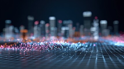 Futuristic smart city connecting using digital data flow and visualization technology