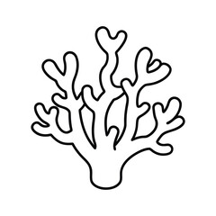 outline coral reef cartoon on white background