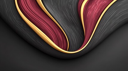 Abstract blend of deep black and maroon with radiant gold waves and subtle regal patterns, creating a mysterious yet noble mood