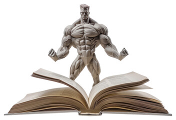 Fototapeta premium PNG Muscle man book open illustration.