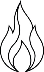 fire icon outline vector illustration on transparent background