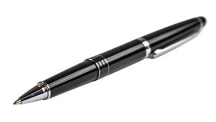 Black pen cutout isolated on white background PNG. AI GENERATED.
