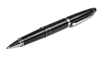 Black pen cutout isolated on white background PNG. AI GENERATED.