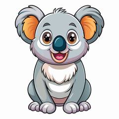 Happy cartoon animals playing together in a cute and funny illustration