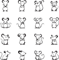 Assorted Stylized Mouse and Rat Icons
