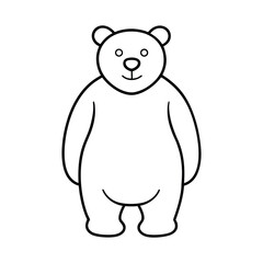 Obraz premium outline bear cartoon on white background 
