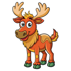 Obraz premium christmas reindeer with red ribbon