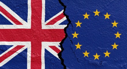 Brexit Symbolic: a visual representation depicting the separation between the United Kingdom and the European Union.