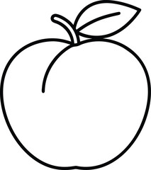 peach icon outline vector illustration on transparent background