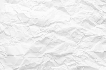 Heavy wrinkles of white crumpled paper used in background illustration.