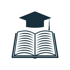 Education book graduation cap icon vector.