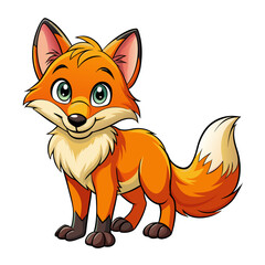 Obraz premium fox, cartoon, animal, vector, illustration, mammal, cat, wild, nature, squirrel, dog, drawing, fur, art, cute, tail, orange, wildlife, fun, baby, funny, forest, red, pet, character