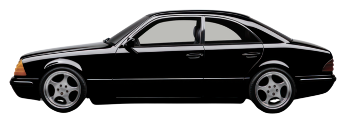 PNG Sleek black luxury sedan