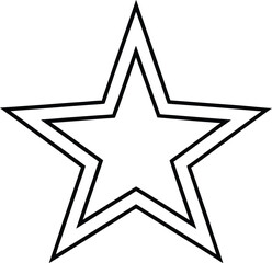 star icon outline vector illustration on transparent background