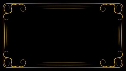 Vintage effect. Recreated frame from a silent film era. Old golden frame in the style of silent movies.