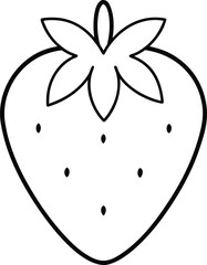 strawberry icon outline vector illustration on transparent background