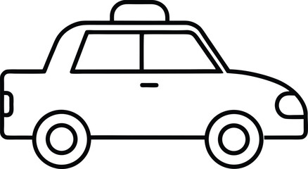 taxi icon outline vector illustration on transparent background