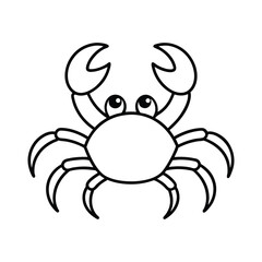 outline crab cartoon on white background