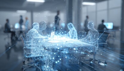 Digital meeting in a modern office