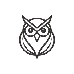 Obraz premium Vector art of elegant owl icon isolated on white background in clean line art style