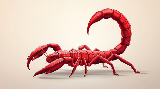 Vivid illustration of a red scorpion creature in detailed digital artwork photo