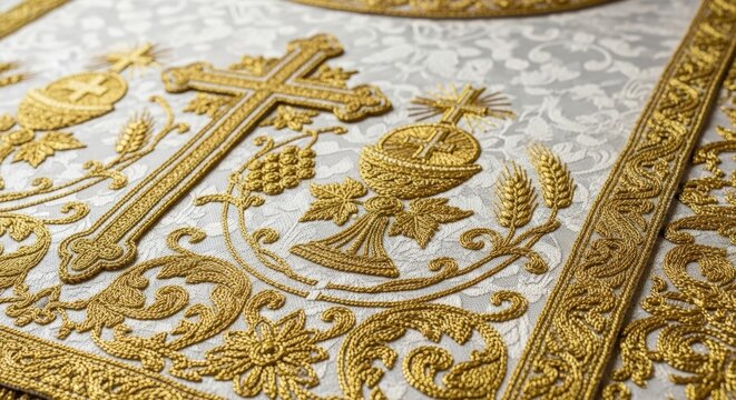 An authentic photograph depicting Catholic religious ceremony elements