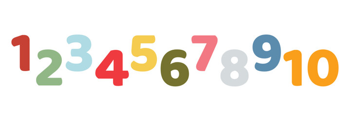 Numbers set 1 to 10 . Vector illustration. EPS 10 .